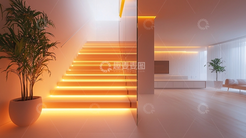 高清大图下载【趣麦麦图】楼梯灯光照明