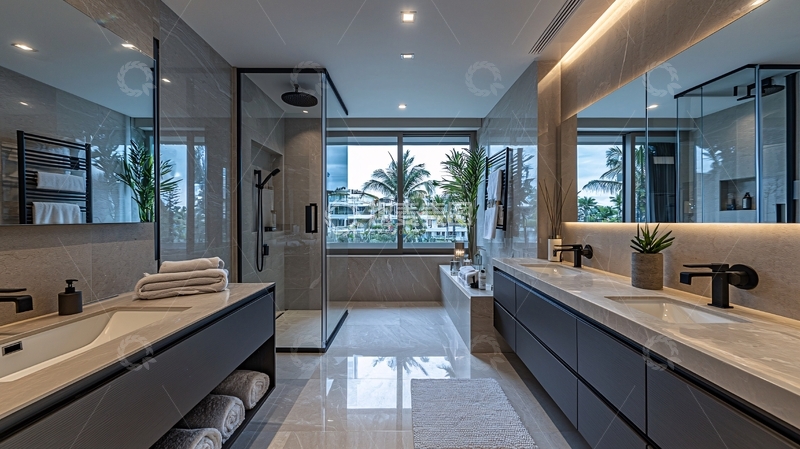 高清大图下载【趣麦麦图】现代化极简风格浴室