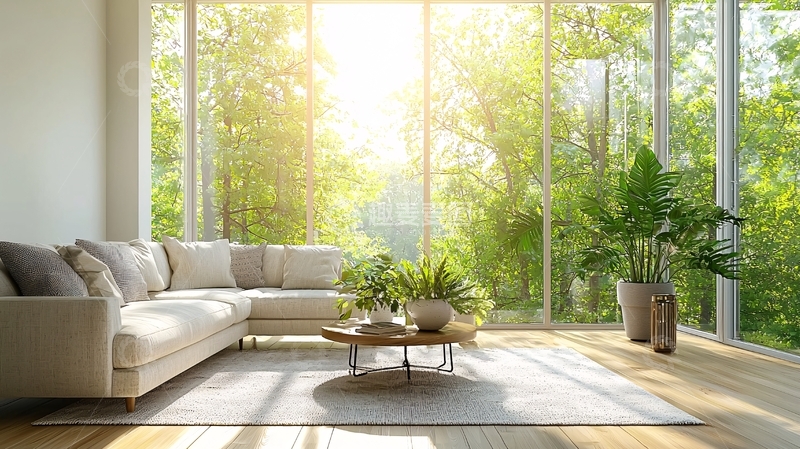 高清大图下载【趣麦麦图】明亮客厅与自然光