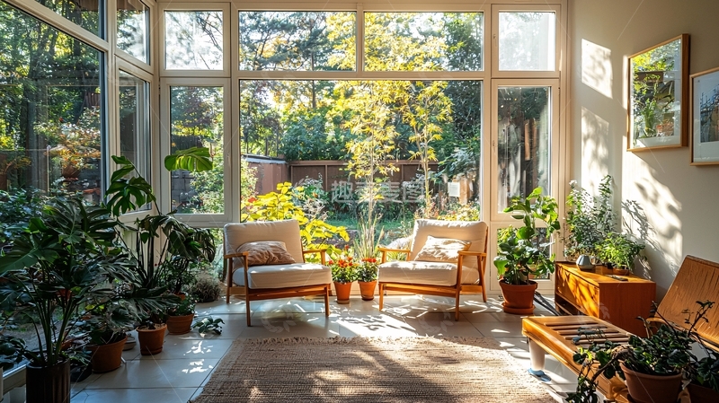 高清大图下载【趣麦麦图】阳光洒满房间的室内绿植