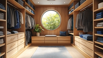 原木色步入式衣帽间