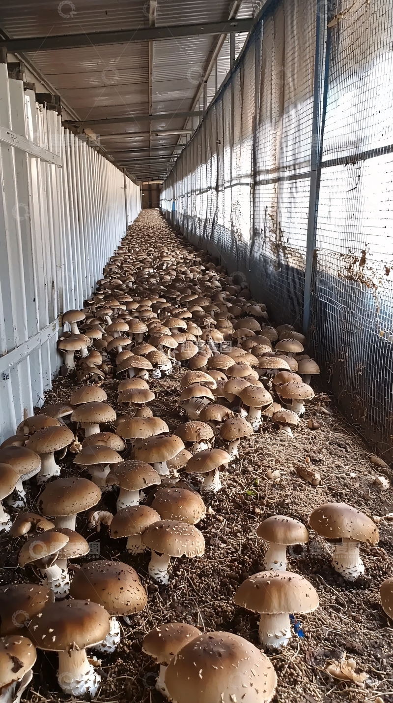 高清大图下载【趣麦麦图】大棚里种植的很多蘑菇