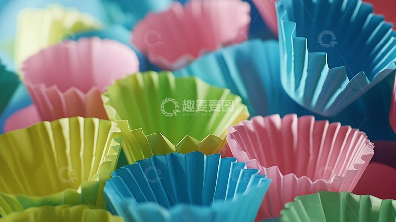 高清大图下载【趣麦麦图】彩色纸杯蛋糕模具