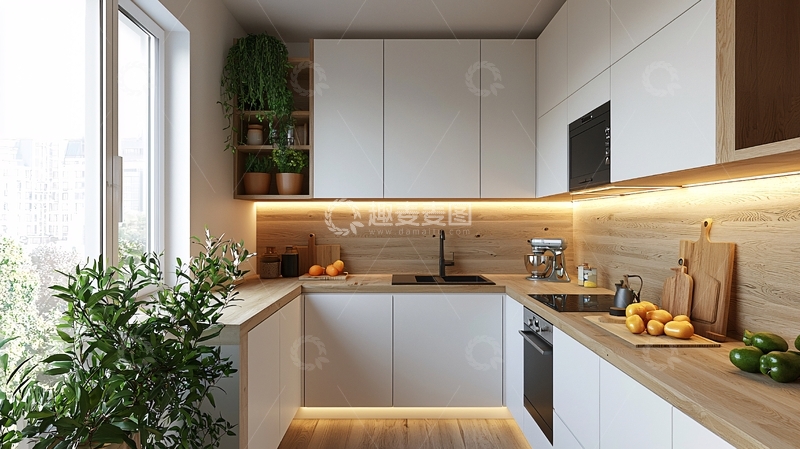 高清大图下载【趣麦麦图】现代简约小户型厨房设计