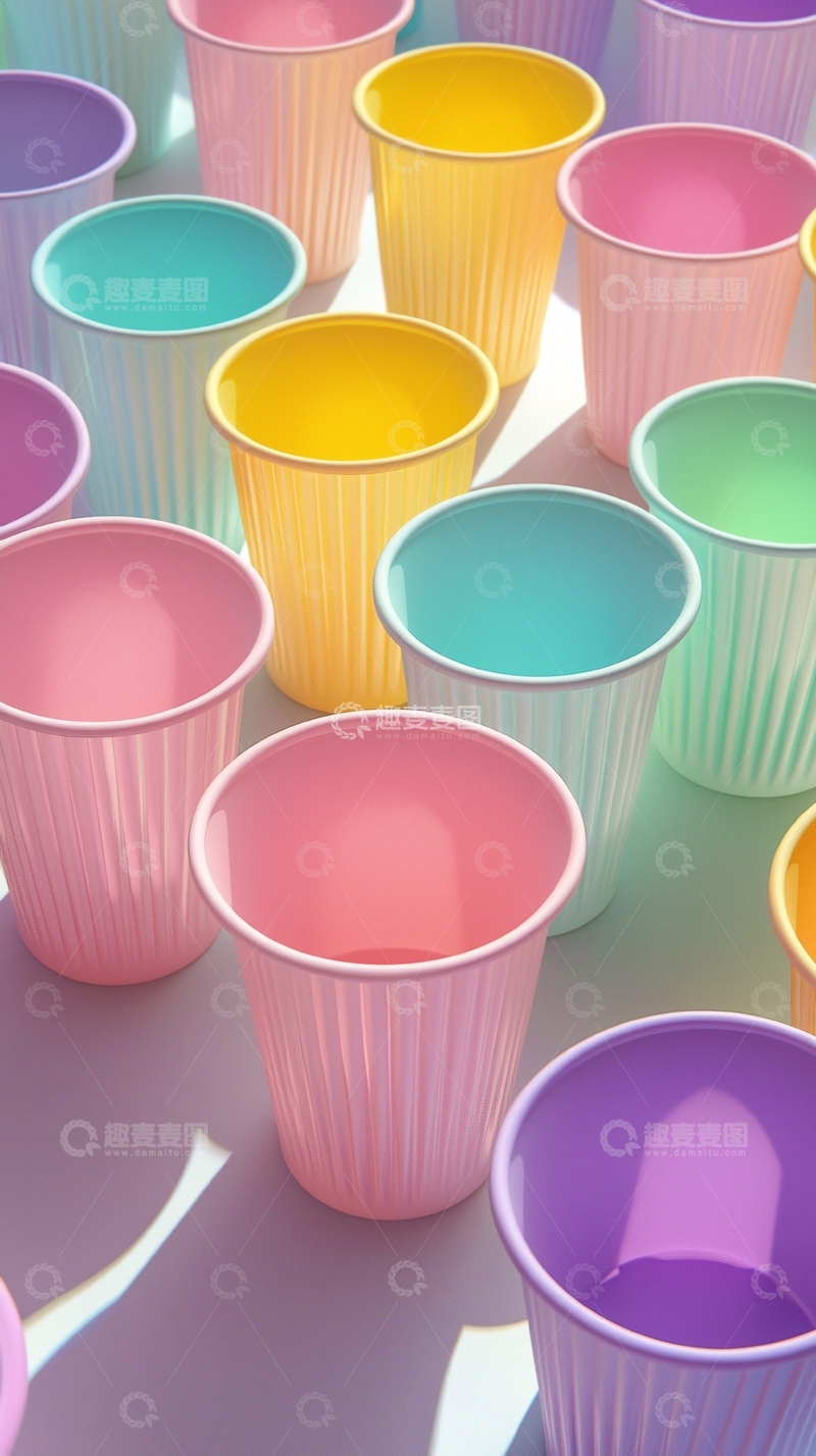 高清大图下载【趣麦麦图】彩色塑料杯子