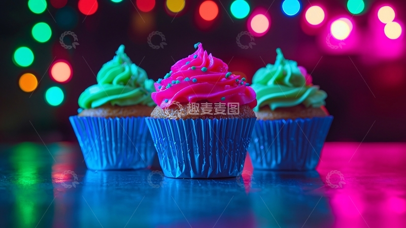 高清大图下载【趣麦麦图】彩色纸杯蛋糕