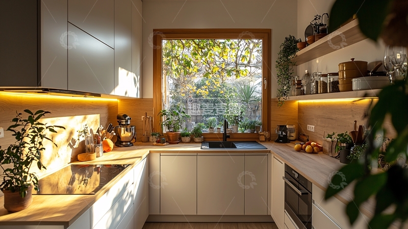 高清大图下载【趣麦麦图】明亮温馨的厨房一角