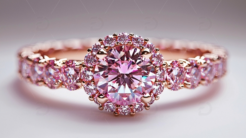 粉红色钻石戒指