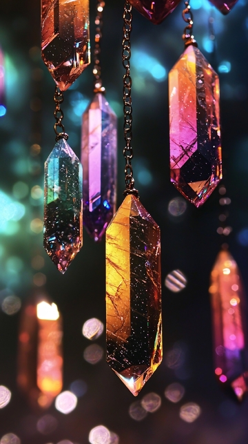 彩色水晶吊坠