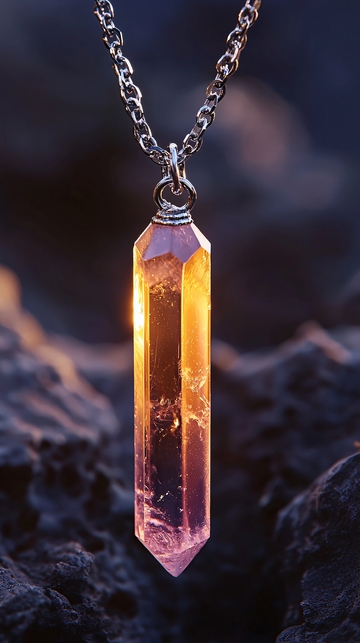 晶莹剔透的紫黄水晶吊坠