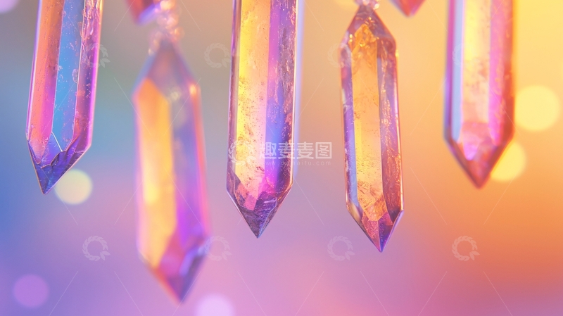 高清大图下载【趣麦麦图】彩虹水晶吊坠