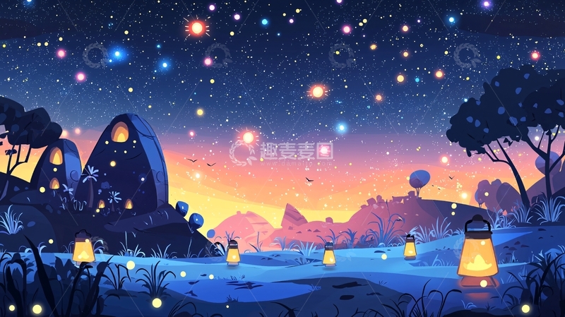 高清大图下载【趣麦麦图】梦幻星空夜景