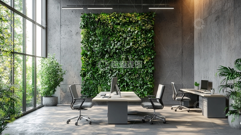 高清大图下载【趣麦麦图】绿植墙办公室设计