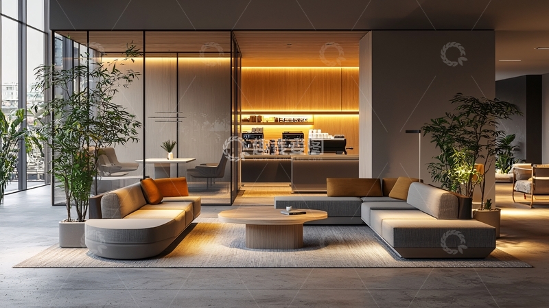 高清大图下载【趣麦麦图】现代简约办公室休息区