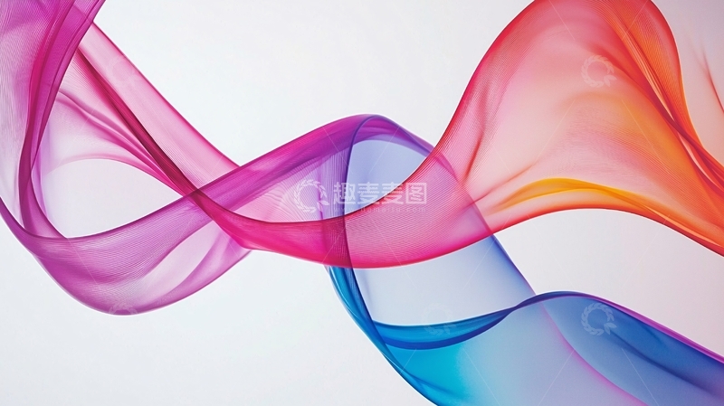 高清大图下载【趣麦麦图】彩色飘逸丝带