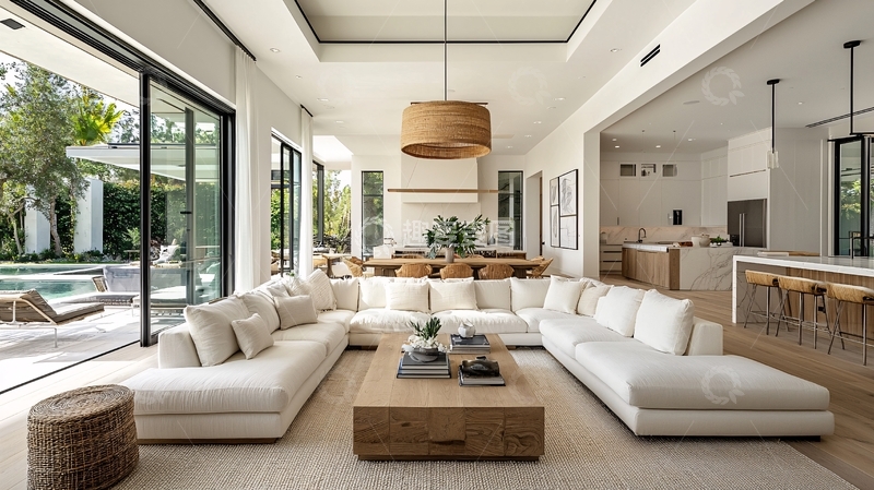 高清大图下载【趣麦麦图】明亮宽敞的现代客厅