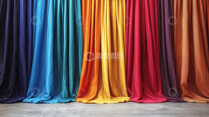 高清大图下载【趣麦麦图】彩色幕布背景