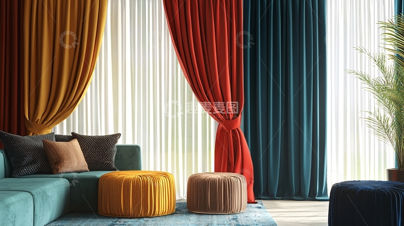 高清大图下载【趣麦麦图】客厅窗帘搭配