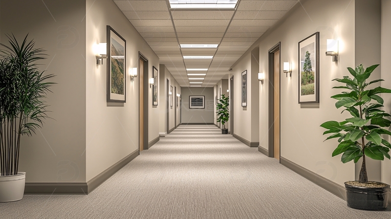 高清大图下载【趣麦麦图】长长的酒店走廊