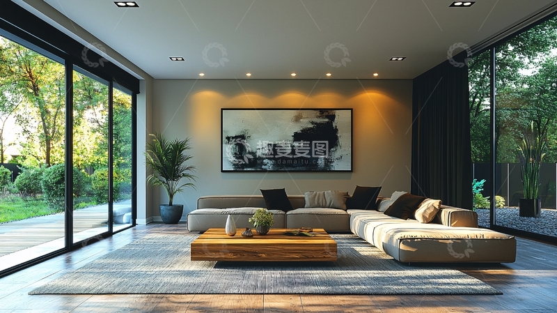 高清大图下载【趣麦麦图】现代简约客厅