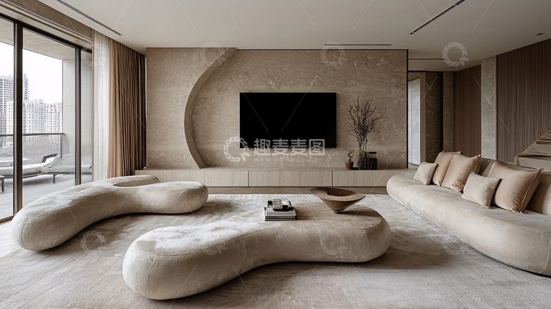高清大图下载【趣麦麦图】现代极简轻奢客厅