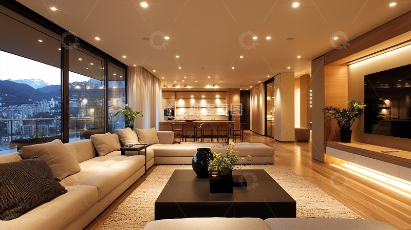 高清大图下载【趣麦麦图】现代简约豪华客厅