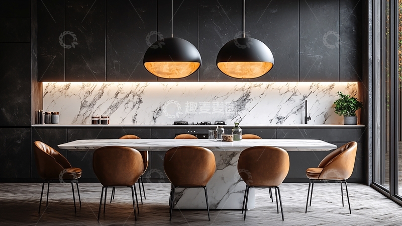 高清大图下载【趣麦麦图】现代简约厨房餐厅
