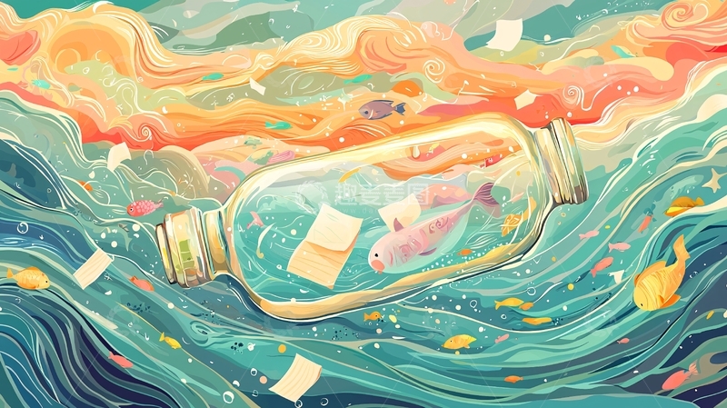 高清大图下载【趣麦麦图】瓶中信