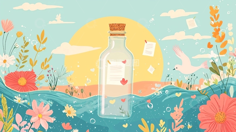 高清大图下载【趣麦麦图】漂流瓶