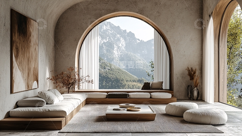 高清大图下载【趣麦麦图】侘寂风客厅2