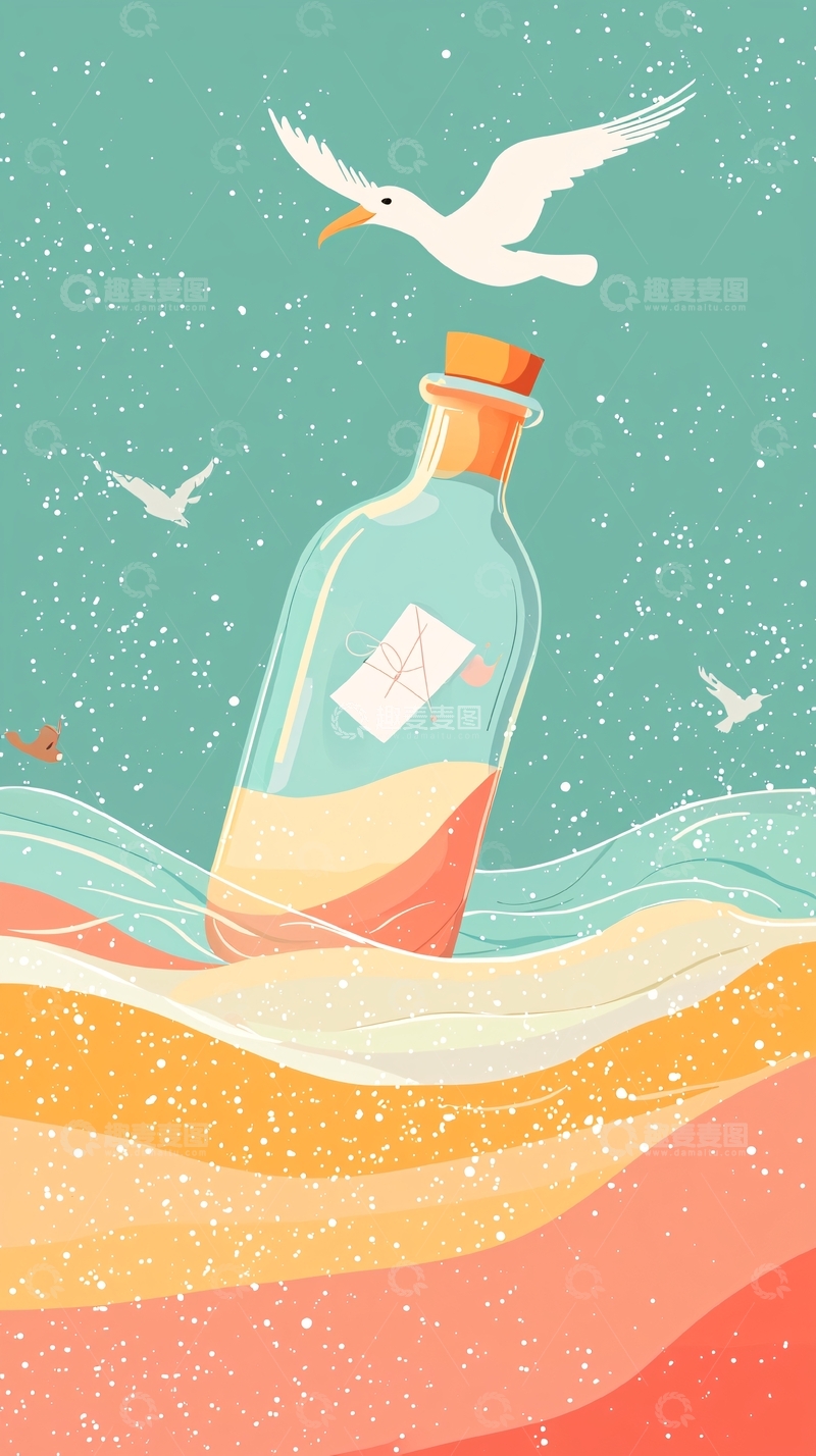 高清大图下载【趣麦麦图】漂流瓶
