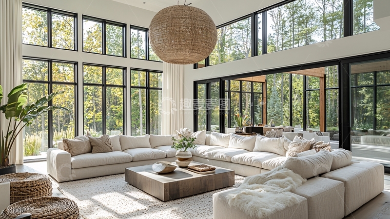高清大图下载【趣麦麦图】明亮通风的现代客厅