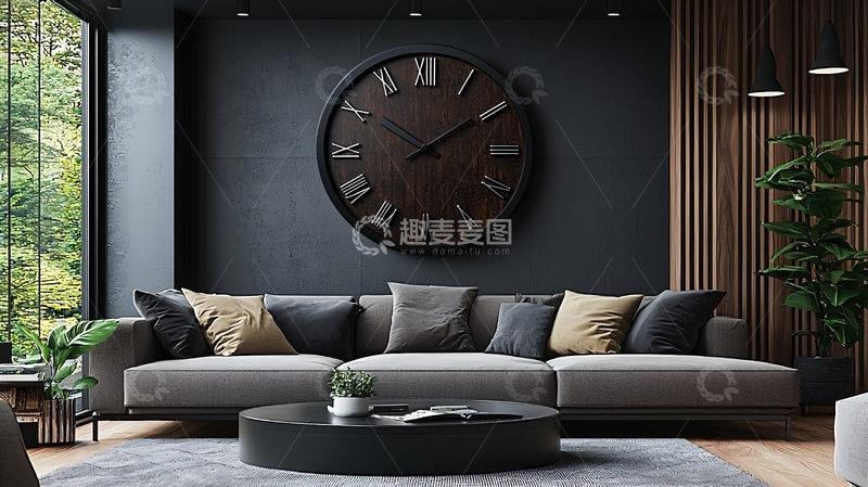 高清大图下载【趣麦麦图】现代客厅灰色沙发
