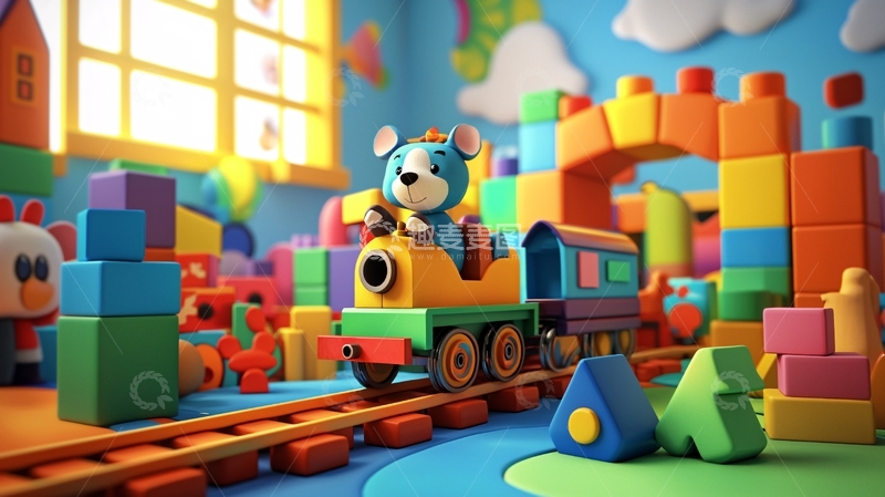 高清大图下载【趣麦麦图】卡通玩具火车