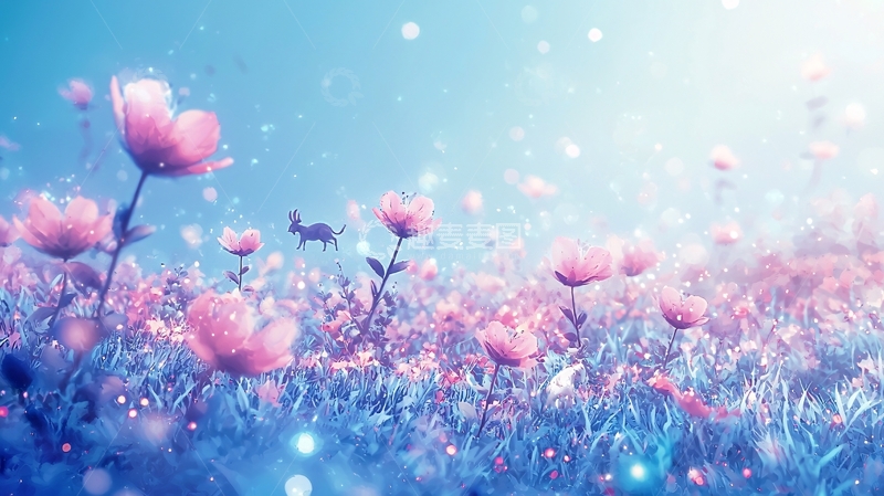 高清大图下载【趣麦麦图】梦幻粉色花田
