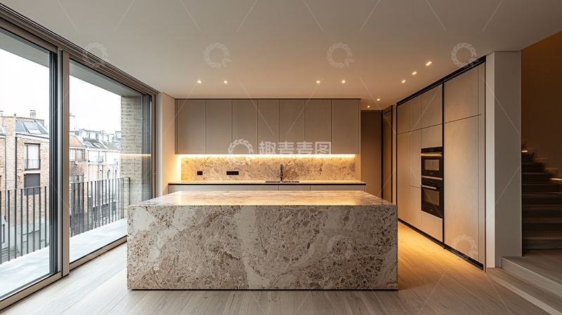 高清大图下载【趣麦麦图】现代简约厨房岛台