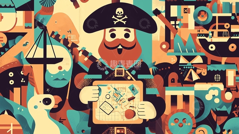 高清大图下载【趣麦麦图】卡通海盗