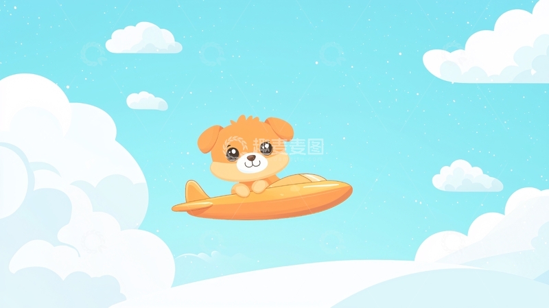 高清大图下载【趣麦麦图】可爱小熊飞机