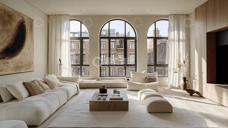 高清大图下载【趣麦麦图】极简风现代客厅