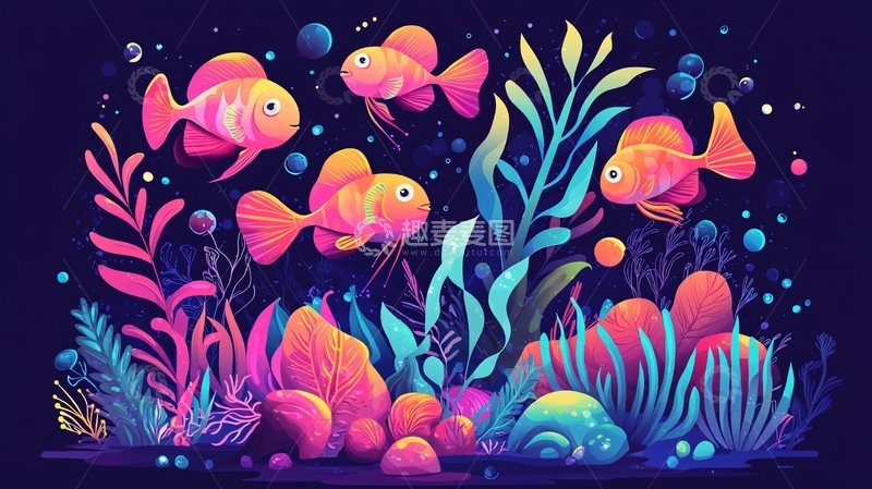 高清大图下载【趣麦麦图】梦幻水族箱