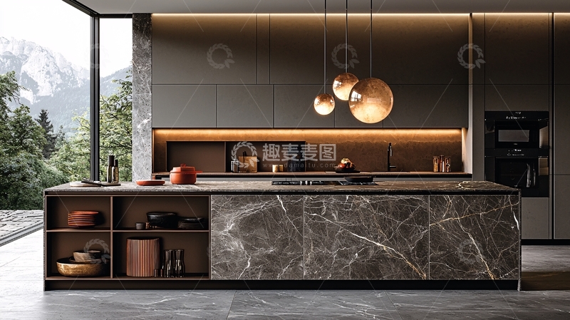 高清大图下载【趣麦麦图】现代极简风格厨房