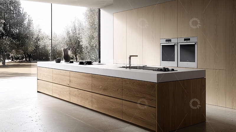 高清大图下载【趣麦麦图】极简现代风格开放式厨房