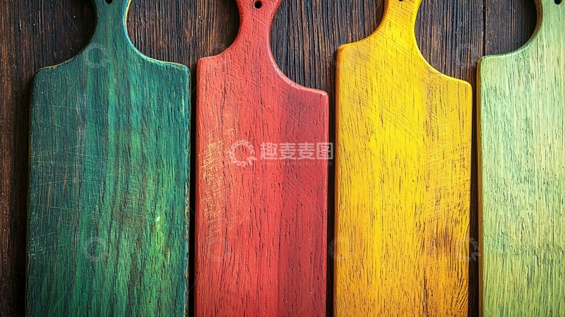高清大图下载【趣麦麦图】彩色木制砧板