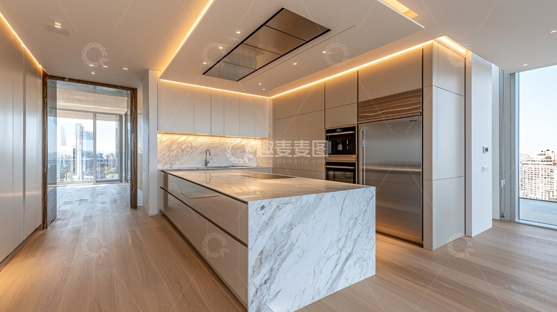 高清大图下载【趣麦麦图】现代简约厨房岛台