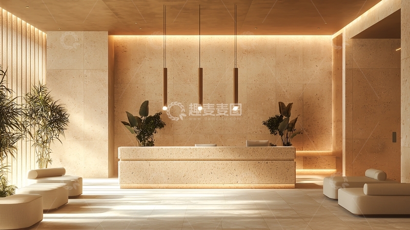 高清大图下载【趣麦麦图】极简风格酒店大堂设计