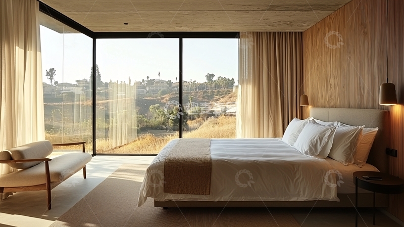 高清大图下载【趣麦麦图】采光好的卧室大床