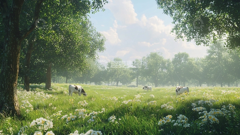高清大图下载【趣麦麦图】夏日田园牧歌式风景图