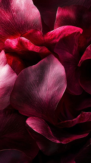 深红色玫瑰花瓣特写