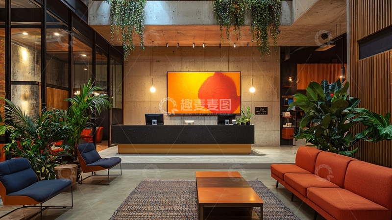 高清大图下载【趣麦麦图】酒店大堂接待台休息区