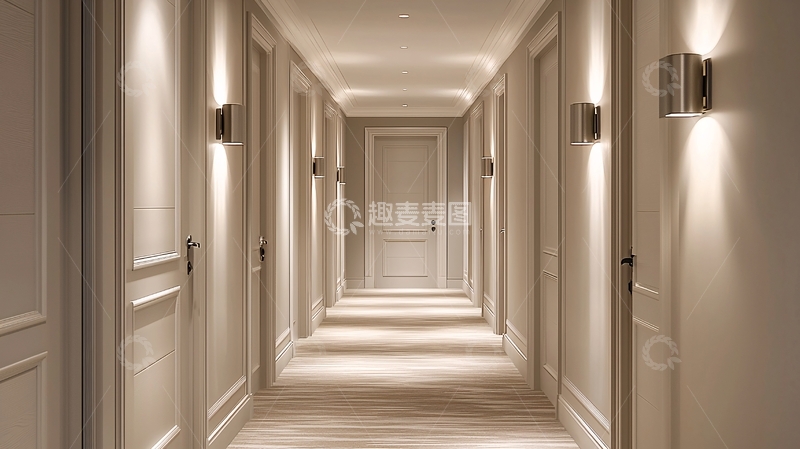 高清大图下载【趣麦麦图】白色门廊走廊视角深度